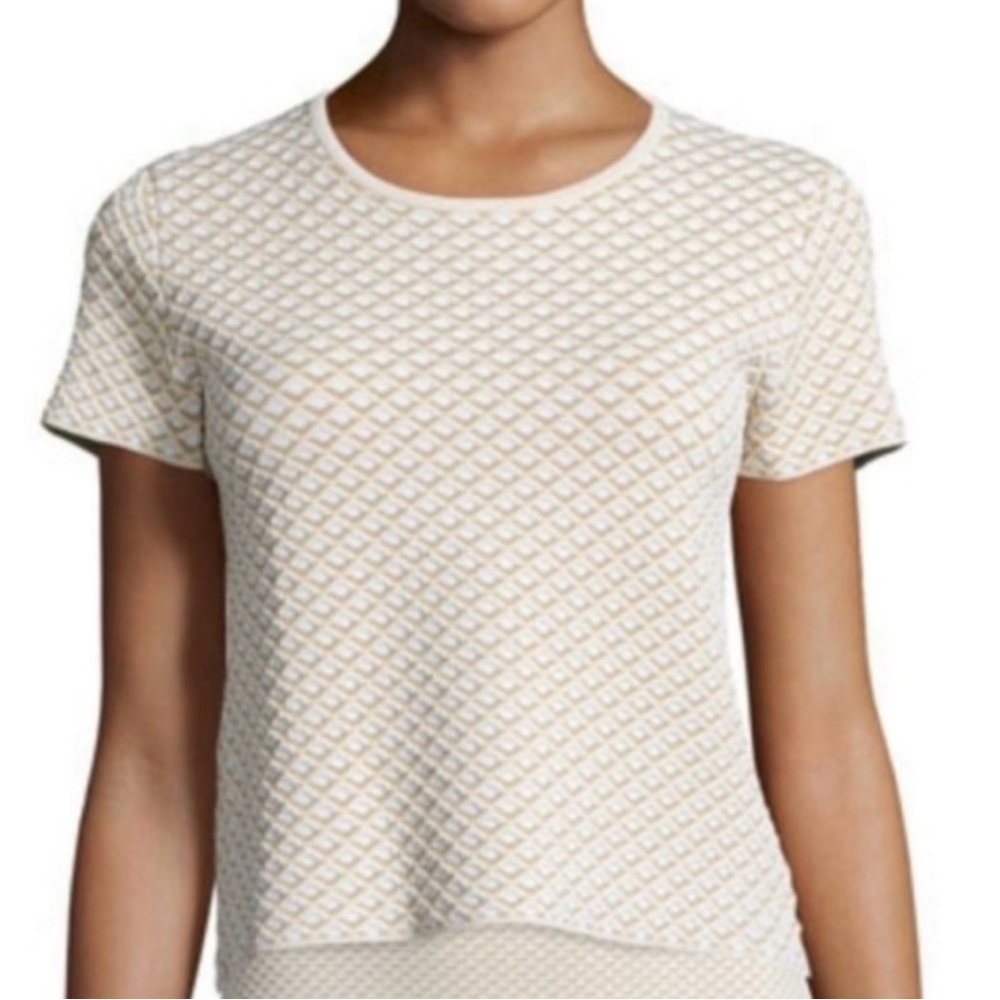 Theory Glossed Textured Boxy Top
